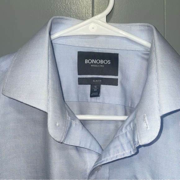 Bonobos Wrinkle Free Slim Fit Button Down 16 33 Light Blue - Picture 2 of 7